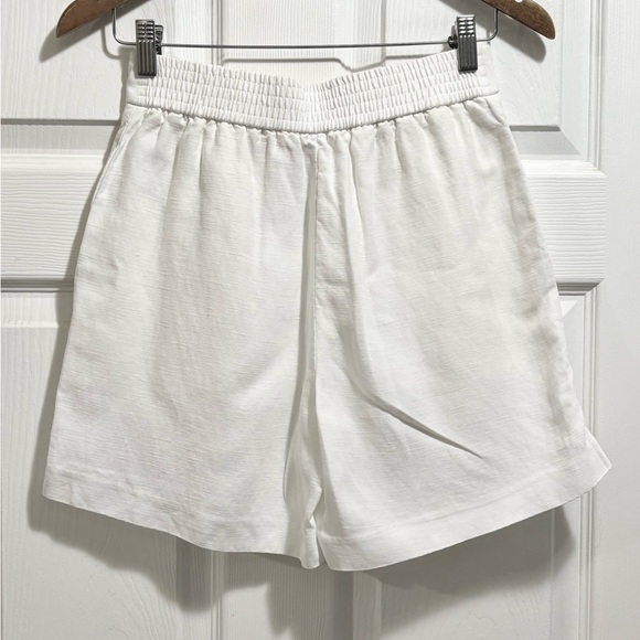 Aritzia Wilfred Alanya Linen Shorts High Rise White Linen Tencil Blend Size 4 - Picture 5 of 16